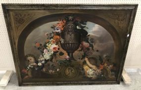 Large Oil Painting of Urn and Cherubs
