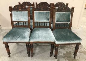 Six English Carved Dining Chairs