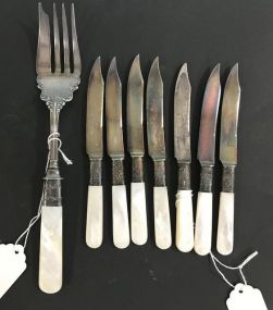 Set of 7 Vintage Sterling Handled Knives and Fork