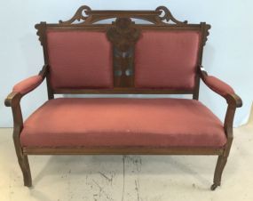 Antique Victorian Eastlake Style Parlor Settee