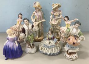 Group of Dresden Style and Occuiped Japan Figurines
