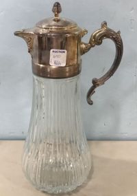 Silver Plate Glass Pitcher With Chiller