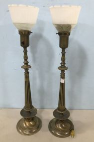 Pair of Rembrandt Brass Lamps