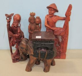 Four Carved Wood Statues