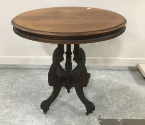 Victorian Style Oval Lamp Table