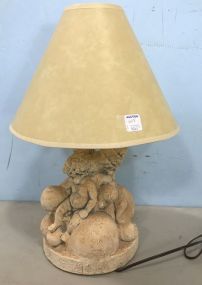 Cherub Cluster Pottery Lamp