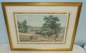 Framed Print Working in the Hay Field