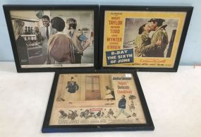 Three Vintage Framed Movie Prints