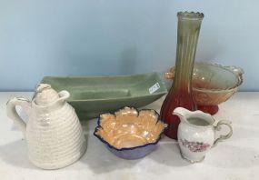 Five Assorted Pottery and Glass