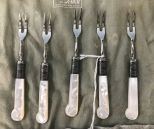 Le Witt Sheffield Mother of Pearl Fruit Forks