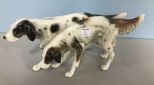 Hand Painted Porcelain English Settler Dogs