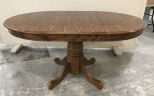 Round Oak Pedestal Table