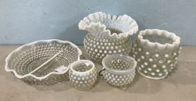 Group of Opalescent Hobnail Glass