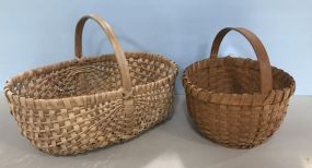 Two Vintage Split Oak Baskets