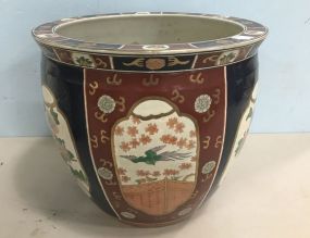 Chinese Hand Painted Fish Bowl Planter