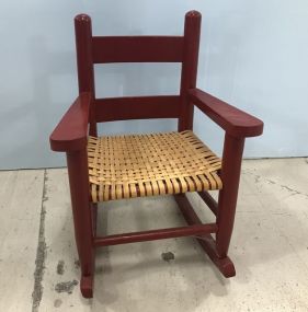 Vintage Red Painted Child's Rocker