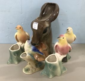 Vintage Royal Copley Animal Vases