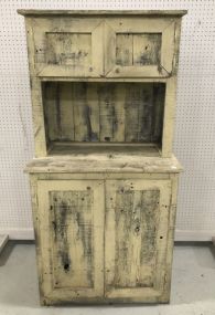 Reclaimed Primitive Style Painted Hutch