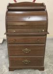 Illuminate Wood Finish Roll Top Secretary