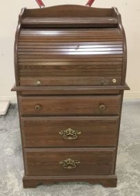 Illuminate Wood Finish Roll Top Secretary