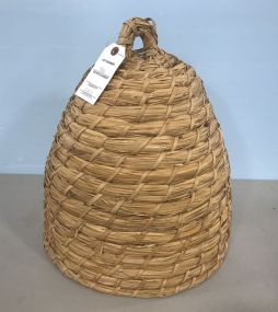 1960s Bohemian Beehive Bee Skep Straw Basket