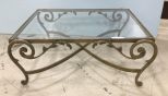 Modern Decorative Metal Framed Glass Coffee Table