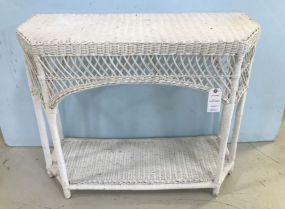 White Wicker Wall Console