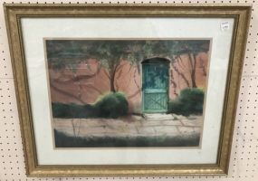 Pastel of Outside Door by L. Barrett