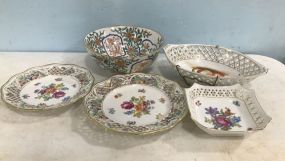 Hand Painted Porcelain Plates and Bowls