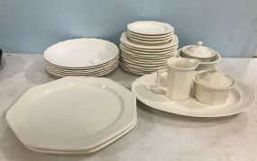 Partial White Ironstone Dinnerware