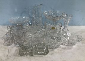 Group of Crystal, Etched, Cut, and Pressed Glass