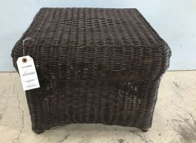 Painted Wicker Ottoman