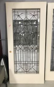 Modern Antique White Leaded Glass Door