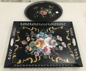 Vintage Hand Painted Serving Trays