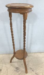 Oak Barley Twist Plant Stand