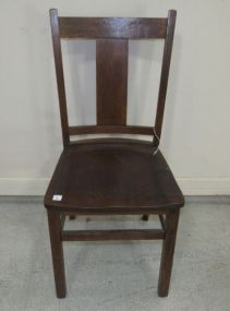 Oak T Stretcher Side Chair