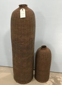 Two Woven Decor Vases