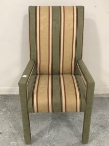 Full Upholstered Striped Arm Chair