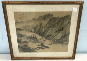 Framed Oriental Block Print