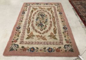 Vintage Wool Hooked Area Rug