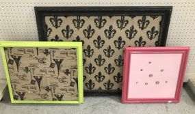 Three Framed Burlap Bulletin Boards