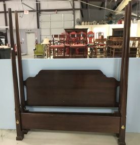 Vintage Mahogany Four Poster Partial Bed