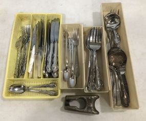 Grouping of Silver Plate and Stainless Flatware