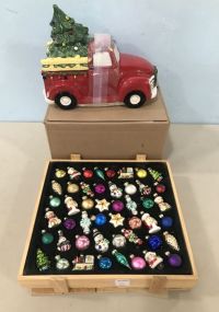 Christmas Ornaments and Ceramic Truck