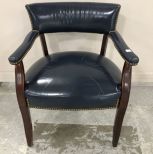 Navy Vinyl Office Arm Chair