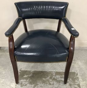 Navy Vinyl Office Arm Chair