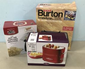 Portable Burner, Popcorn machine, and Nostalgia Toaster