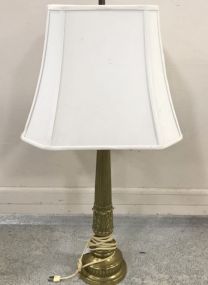 Ornate Brass Tone Column Lamp