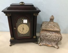 Bombay Mantle Clock and Resin Decor Box