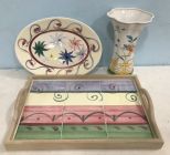 Gail Pittman Tray, Platter, and Italy Vase